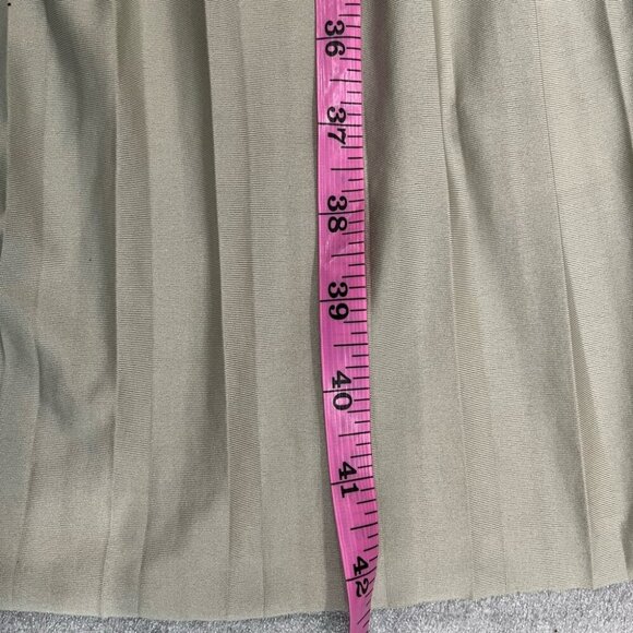 [S]H&M Dusty Green Sleeveless Pleated Dress Drawstring - Picture 6 of 9